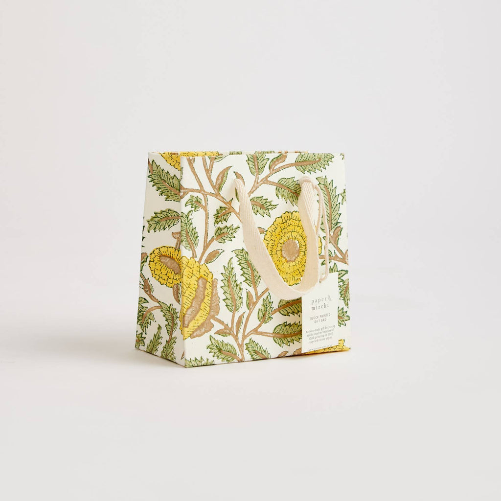 Hand Block Printed Gift Bags (Small) - Sunshine