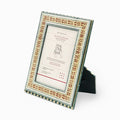 Block Printed Table Top Frame Ocean Ochre Rhea