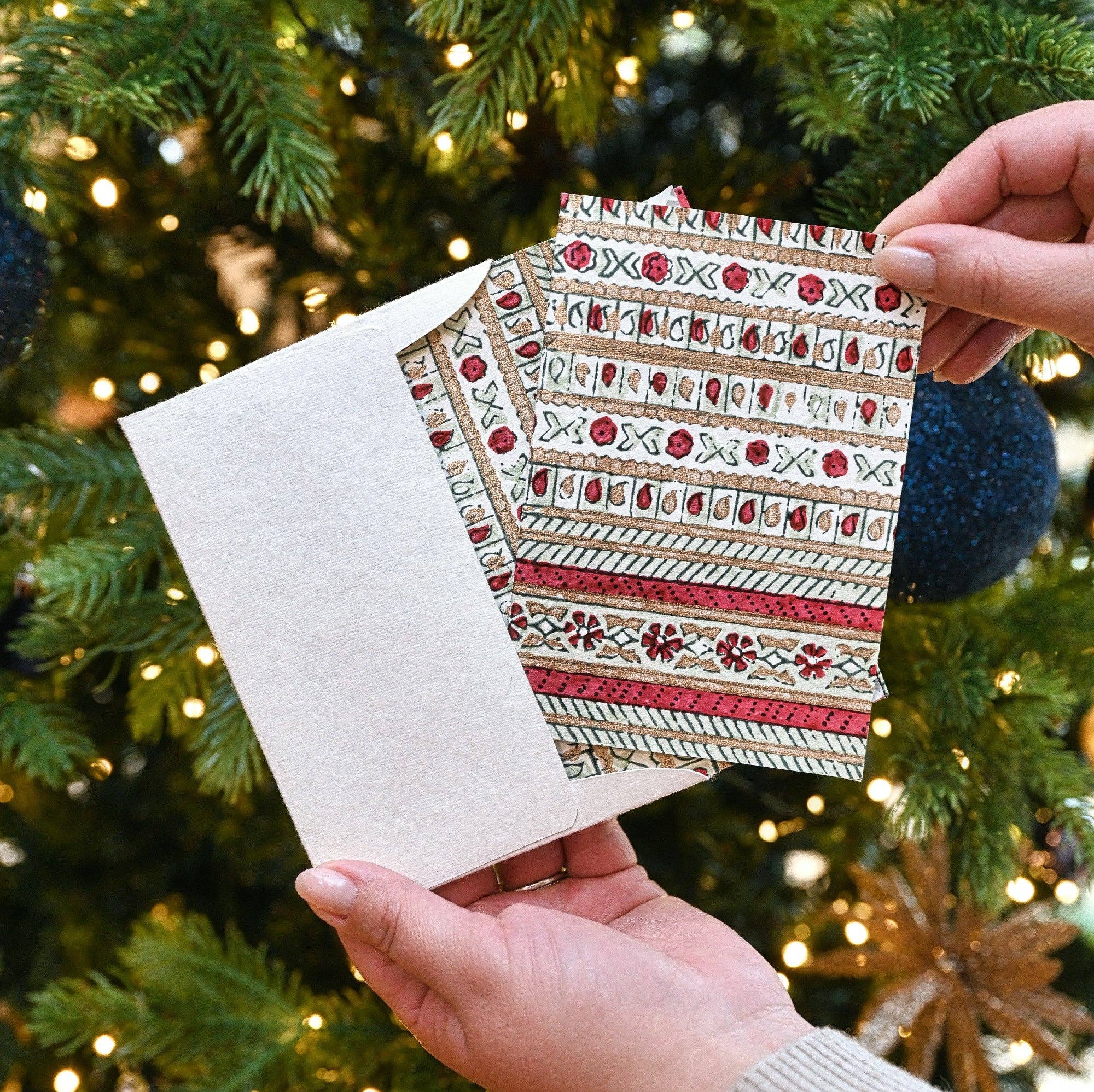 Hand Block Printed Greeting Card - GC Benares Festive Mix