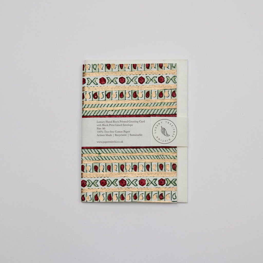 Hand Block Printed Greeting Card - GC Benares Festive Mix
