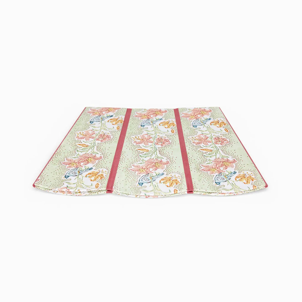 Block Printed Scalloped Basket Mint Meher