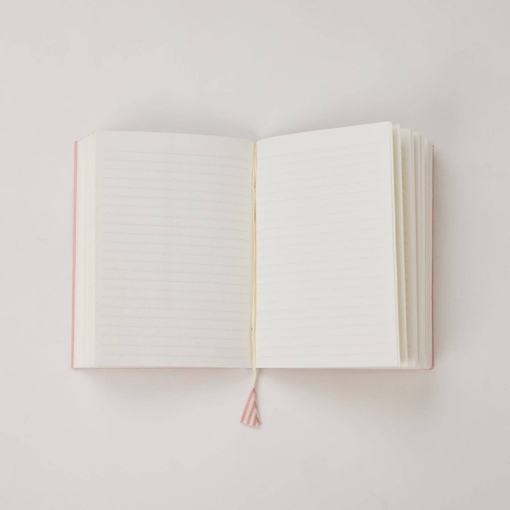 Block Printed Ruled Notebook (A5) - Marigold Glitz Blush