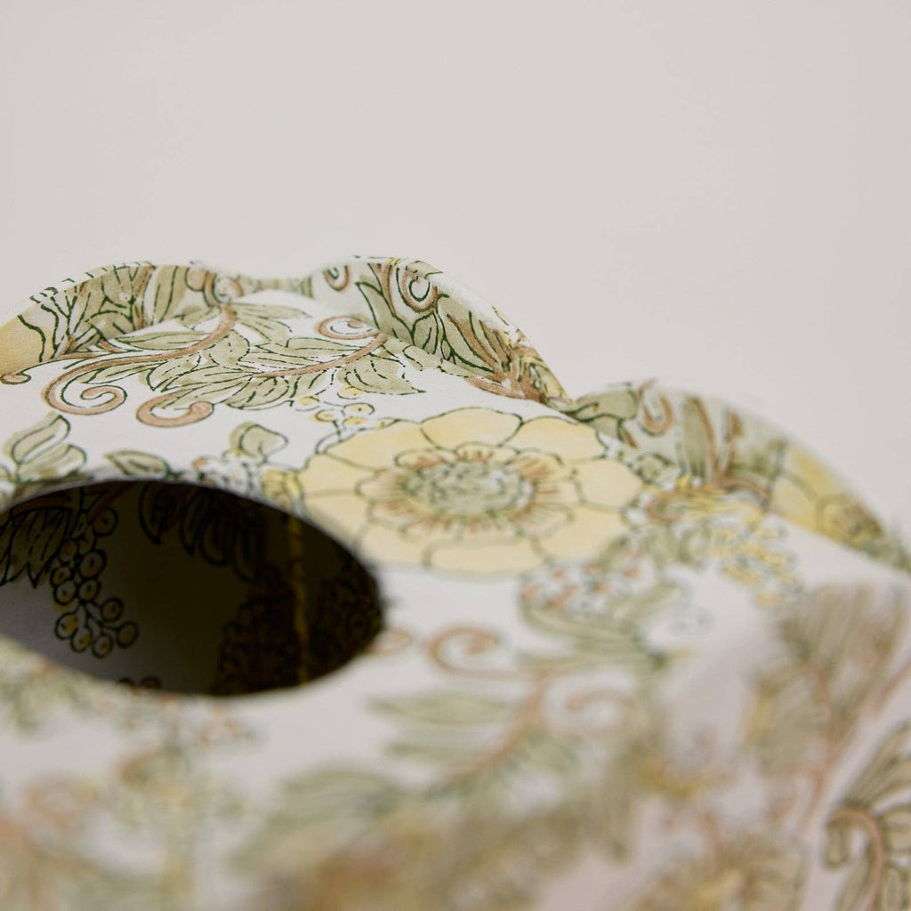 Block Printed Tissue Box - Wild Rose Buttercream