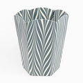 Hand Marbeled Scalloped Basket Blue Banyan