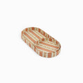Block Printed Oval Tray Set Brick Red Rhea