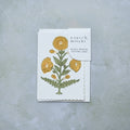 Hand Block Printed Greeting Card - Genda Saffron