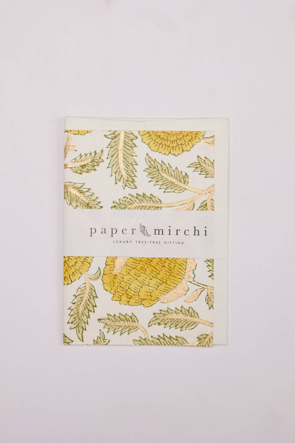 Block Printed Greeting Card - Marigold Glitz Sunshine