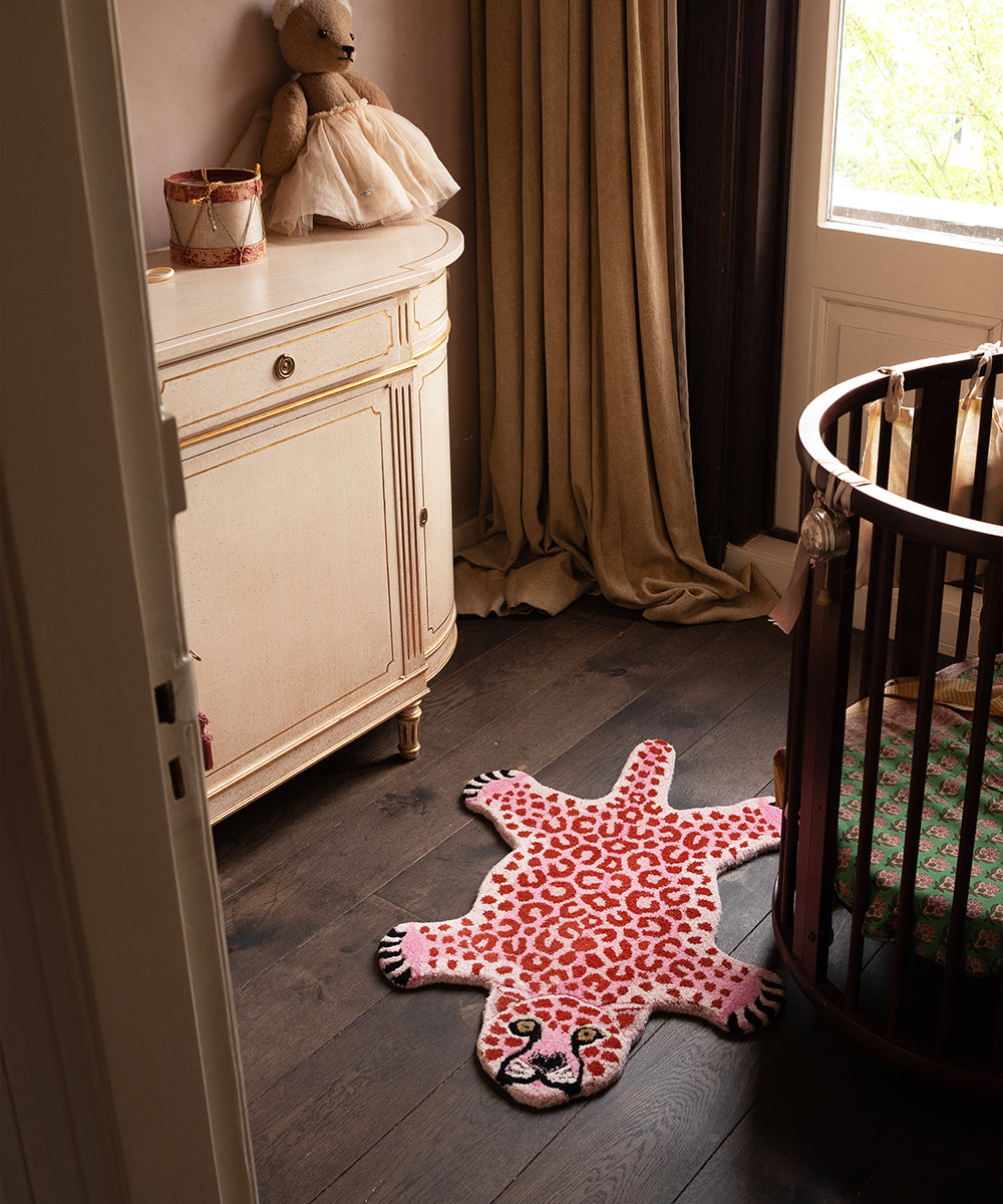 Pinky Leopard Rug Small